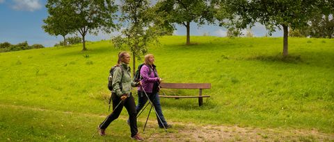 2 Personen beim Wandern in der Natur